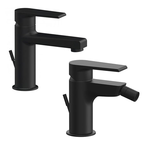 Kit miscelatori lavabo e bidet Rubinetterie Mariani linea Artic Nero Opaco con scarico by CeramicStore | Lo specialista del tuo bagno