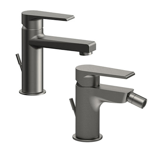 Kit miscelatori lavabo e bidet Rubinetterie Mariani linea Artic Nichel Nero Spazzolato con scarico by CeramicStore | Lo specialista del tuo bagno