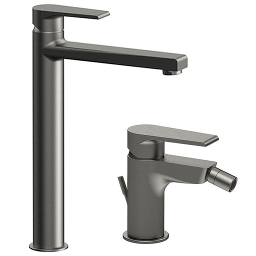 Kit miscelatori lavabo alto e bidet Rubinetterie Mariani linea Artic Nichel Nero Spazzolato by CeramicStore | Lo specialista del tuo bagno