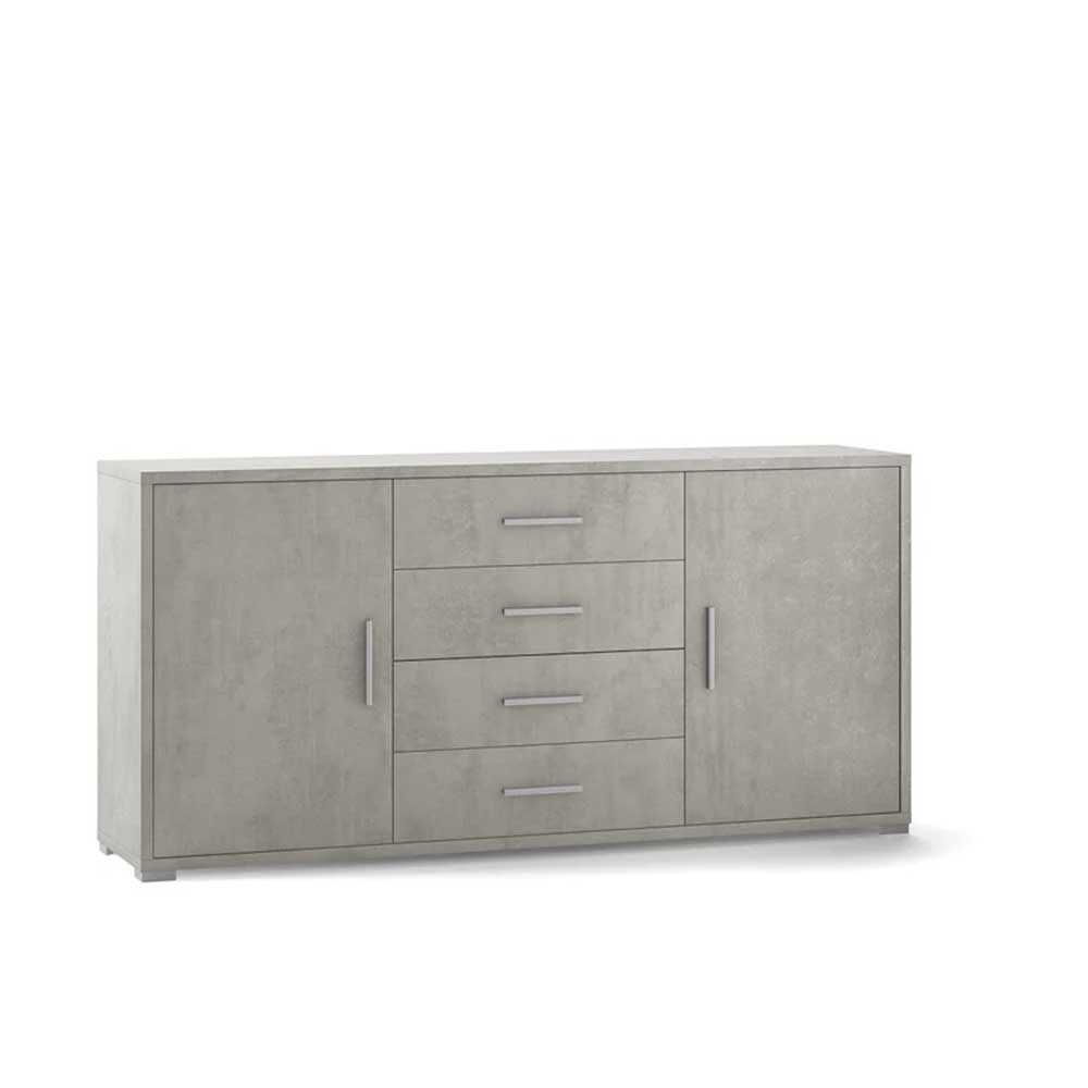 Mobile Credenza da Soggiorno con 2 ante e 4 cassetti finitura Struttura Cemento / Finitura Frontale Cemento by Sarmog by CeramicStore | Lo specialista del tuo bagno