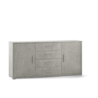 Mobile Credenza da Soggiorno con 2 ante e 4 cassetti finitura Struttura Cemento / Finitura Frontale Cemento by Sarmog by CeramicStore | Lo specialista del tuo bagno