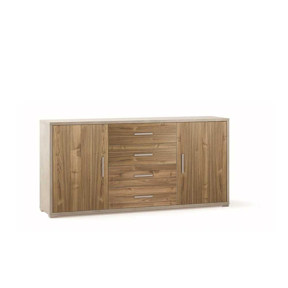 Mobile Credenza da Soggiorno con 2 ante e 4 cassetti finitura Struttura Noce Stelvio / Finitura Frontale Noce Stelvio by Sarmog by CeramicStore | Lo specialista del tuo bagno
