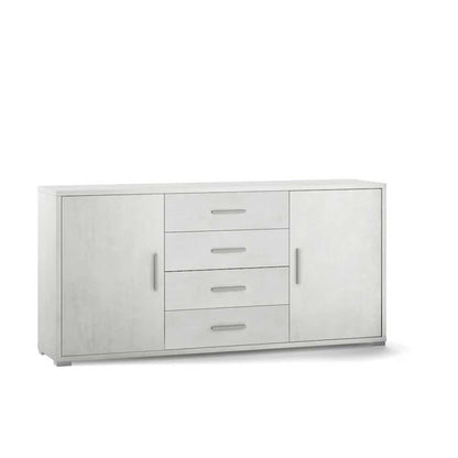 Mobile Credenza da Soggiorno con 2 ante e 4 cassetti finitura Struttura Ossido Bianco / Finitura Frontale Ossido Bianco by Sarmog by CeramicStore | Lo specialista del tuo bagno