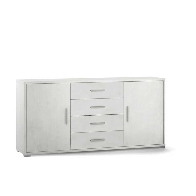 Mobile Credenza da Soggiorno con 2 ante e 4 cassetti finitura Struttura Ossido Bianco / Finitura Frontale Ossido Bianco by Sarmog by CeramicStore | Lo specialista del tuo bagno