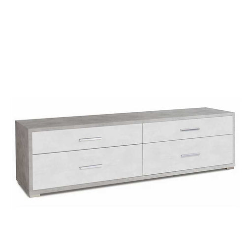 Mobile Basso da Soggiorno con 4 cassetti finitura Struttura Cemento / Finitura Frontale Ossido Bianco by Sarmog by CeramicStore | Lo specialista del tuo bagno