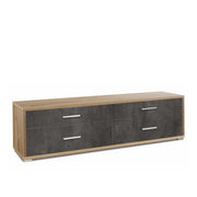Mobile Basso da Soggiorno con 4 cassetti finitura Struttura Noce Stelvio / Finitura Frontale Ossido Nero by Sarmog by CeramicStore | Lo specialista del tuo bagno