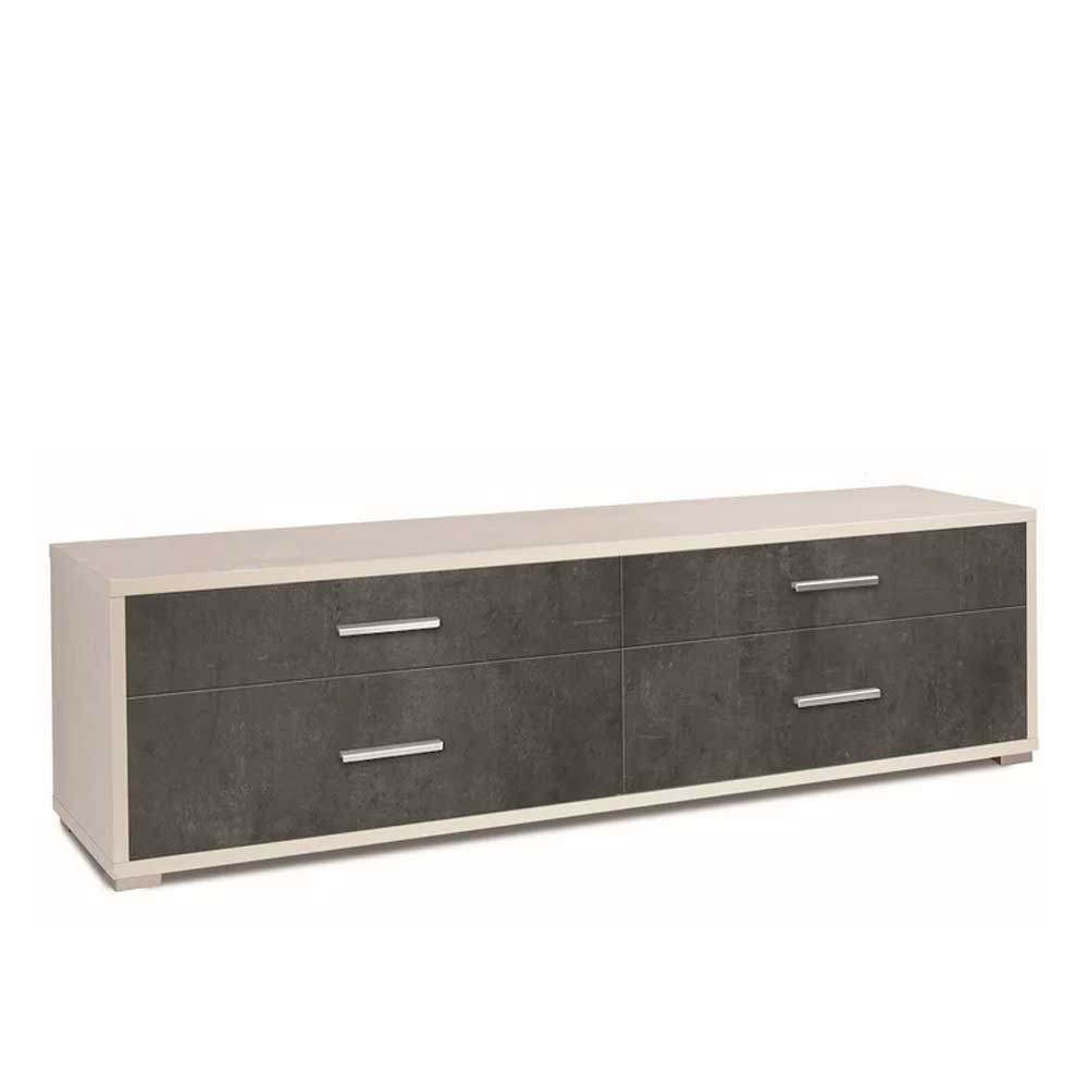 Mobile Basso da Soggiorno con 4 cassetti finitura Struttura Ossido Bianco / Finitura Frontale Ossido Nero by Sarmog by CeramicStore | Lo specialista del tuo bagno