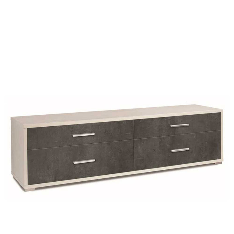 Mobile Basso da Soggiorno con 4 cassetti finitura Struttura Ossido Bianco / Finitura Frontale Ossido Nero by Sarmog by CeramicStore | Lo specialista del tuo bagno
