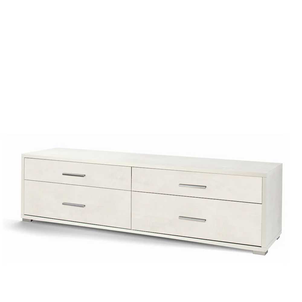 Mobile Basso da Soggiorno con 4 cassetti finitura Struttura Ossido Bianco / Finitura Frontale Ossido Bianco by Sarmog by CeramicStore | Lo specialista del tuo bagno