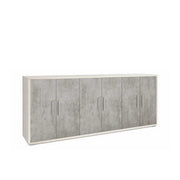 Mobile Basso da Soggiorno con 6 Ante finitura Struttura Ossido Bianco / Finitura Frontale Cemento by Sarmog by CeramicStore | Lo specialista del tuo bagno