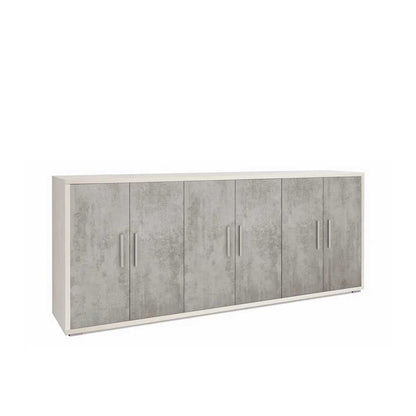 Mobile Basso da Soggiorno con 6 Ante finitura Struttura Ossido Bianco / Finitura Frontale Cemento by Sarmog by CeramicStore | Lo specialista del tuo bagno
