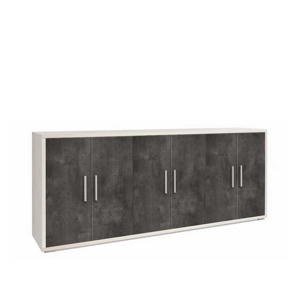 Mobile Basso da Soggiorno con 6 Ante finitura Struttura Ossido Bianco / Finitura Frontale Ossido Nero by Sarmog by CeramicStore | Lo specialista del tuo bagno