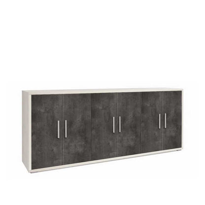 Mobile Basso da Soggiorno con 6 Ante finitura Struttura Ossido Bianco / Finitura Frontale Ossido Nero by Sarmog by CeramicStore | Lo specialista del tuo bagno