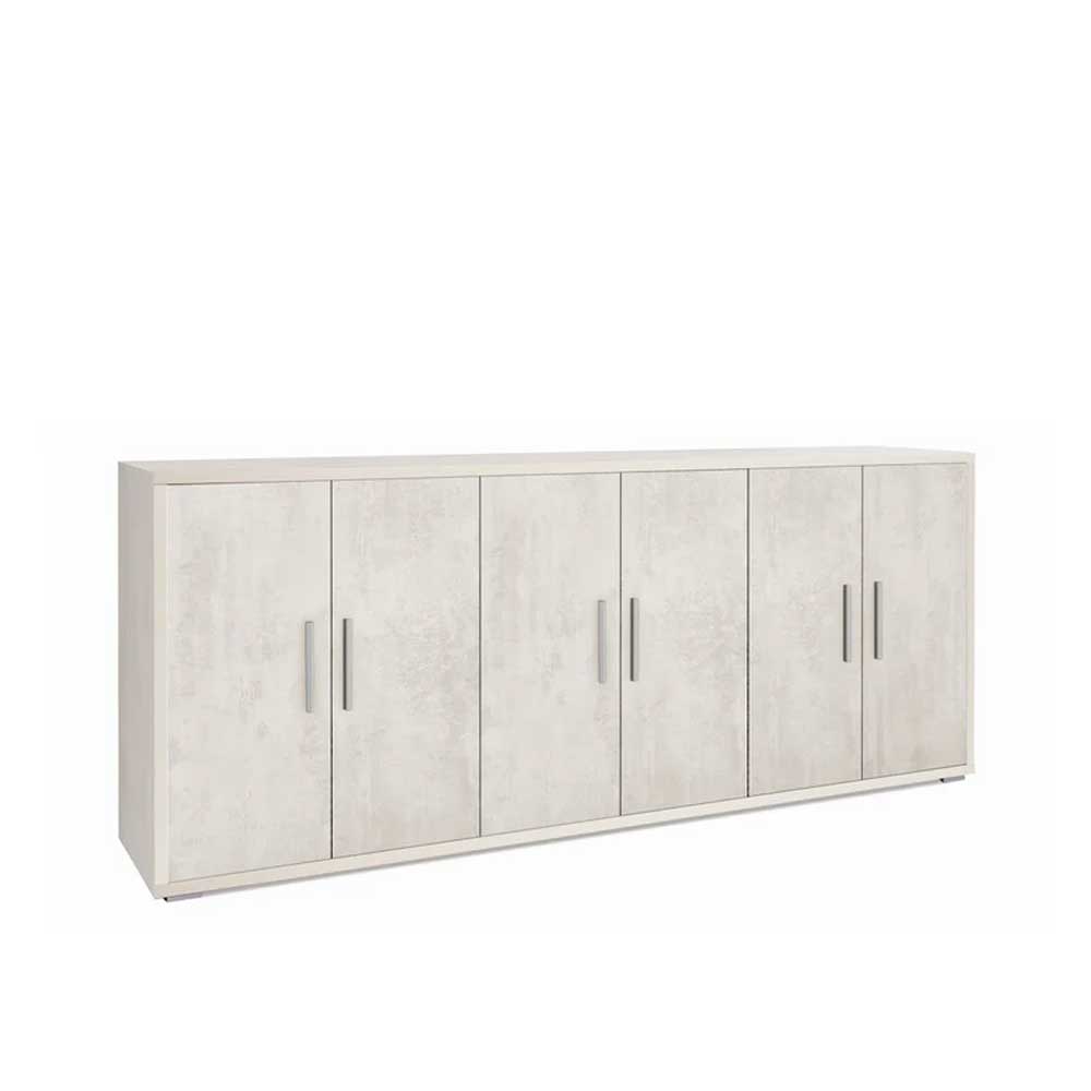Mobile Basso da Soggiorno con 6 Ante finitura Struttura Ossido Bianco / Finitura Frontale Ossido Bianco by Sarmog by CeramicStore | Lo specialista del tuo bagno