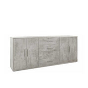 Mobile Basso da Soggiorno con 4 Ante e 4 Cassetti finitura Struttura Cemento / Finitura Frontale Cemento by Sarmog by CeramicStore | Lo specialista del tuo bagno