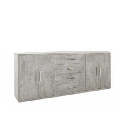 Mobile Basso da Soggiorno con 4 Ante e 4 Cassetti finitura Struttura Cemento / Finitura Frontale Cemento by Sarmog by CeramicStore | Lo specialista del tuo bagno