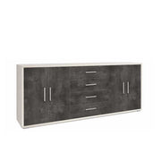 Mobile Basso da Soggiorno con 4 Ante e 4 Cassetti finitura Struttura Ossido Bianco / Finitura Frontale Ossido Nero by Sarmog by CeramicStore | Lo specialista del tuo bagno