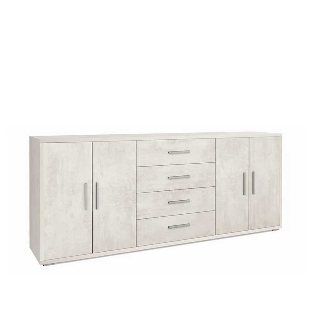 Mobile Basso da Soggiorno con 4 Ante e 4 Cassetti finitura Struttura Ossido Bianco / Finitura Frontale Ossido Bianco by Sarmog by CeramicStore | Lo specialista del tuo bagno