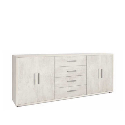 Mobile Basso da Soggiorno con 4 Ante e 4 Cassetti finitura Struttura Ossido Bianco / Finitura Frontale Ossido Bianco by Sarmog by CeramicStore | Lo specialista del tuo bagno