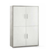 Mobile Armadio a 4 Ante e 4 ripiani finitura Struttura Cemento / Finitura Frontale Ossido Bianco by Sarmog by CeramicStore | Lo specialista del tuo bagno