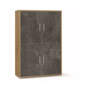 Mobile Armadio a 4 Ante e 4 ripiani finitura Struttura Noce Stelvio / Finitura Frontale Ossido Nero by Sarmog by CeramicStore | Lo specialista del tuo bagno