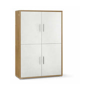 Mobile Armadio a 4 Ante e 4 ripiani finitura Struttura Noce Stelvio / Finitura Frontale Ossido Bianco by Sarmog by CeramicStore | Lo specialista del tuo bagno