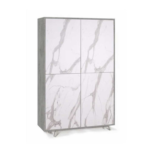 Mobile Armadio a 4 Ante Push-Pull e 4 ripiani finitura Struttura Cemento / Finitura Frontale Marmo Calacatta by Sarmog by CeramicStore | Lo specialista del tuo bagno