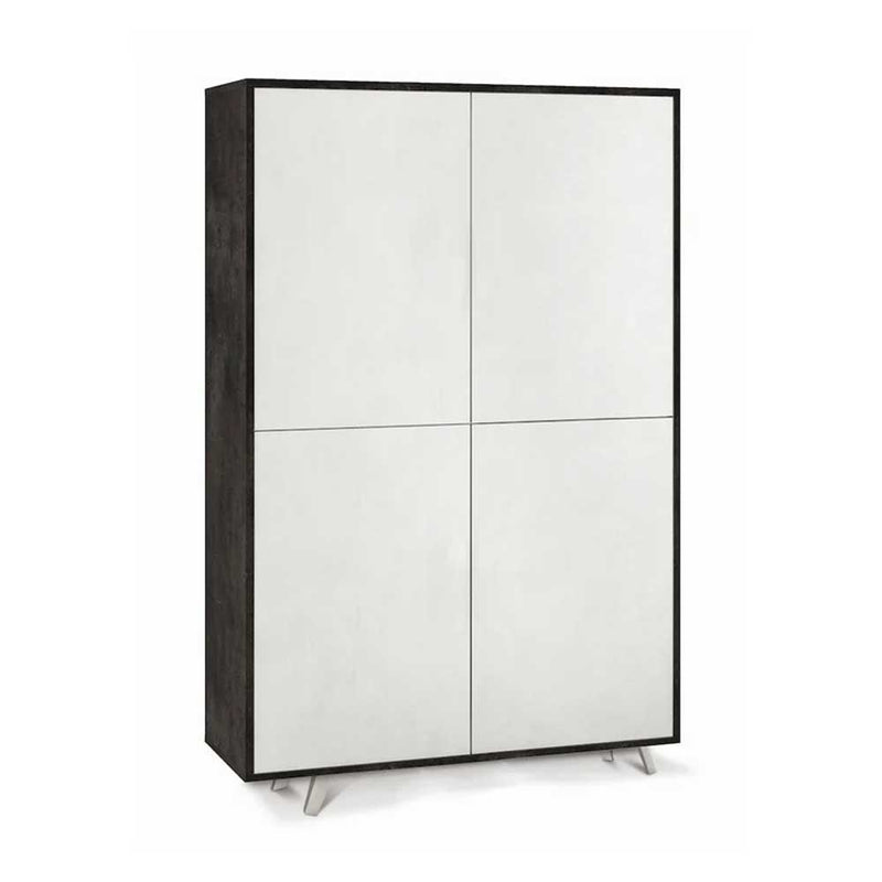 Mobile Armadio a 4 Ante Push-Pull e 4 ripiani finitura Struttura Ossido Nero / Finitura Frontale Ossido Bianco by Sarmog by CeramicStore | Lo specialista del tuo bagno