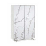 Mobile Armadio a 4 Ante Push-Pull e 4 ripiani finitura Struttura Ossido Bianco / Finitura Frontale Marmo Calacatta by Sarmog by CeramicStore | Lo specialista del tuo bagno