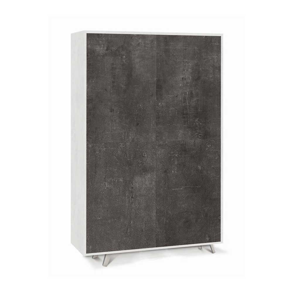 Mobile Armadio a 4 Ante Push-Pull e 4 ripiani finitura Struttura Ossido Bianco / Finitura Frontale Ossido Nero by Sarmog by CeramicStore | Lo specialista del tuo bagno