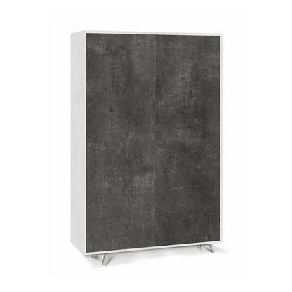 Mobile Armadio a 4 Ante Push-Pull e 4 ripiani finitura Struttura Ossido Bianco / Finitura Frontale Ossido Nero by Sarmog by CeramicStore | Lo specialista del tuo bagno