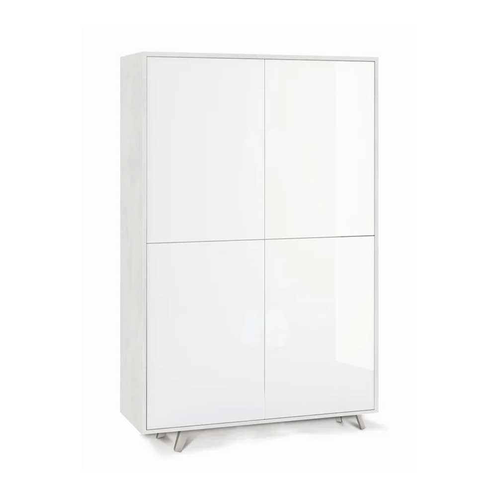Mobile Armadio a 4 Ante Push-Pull e 4 ripiani finitura Struttura Ossido Bianco / Finitura Frontale Bianco Lucido by Sarmog by CeramicStore | Lo specialista del tuo bagno