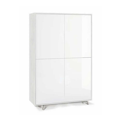 Mobile Armadio a 4 Ante Push-Pull e 4 ripiani finitura Struttura Ossido Bianco / Finitura Frontale Bianco Lucido by Sarmog by CeramicStore | Lo specialista del tuo bagno