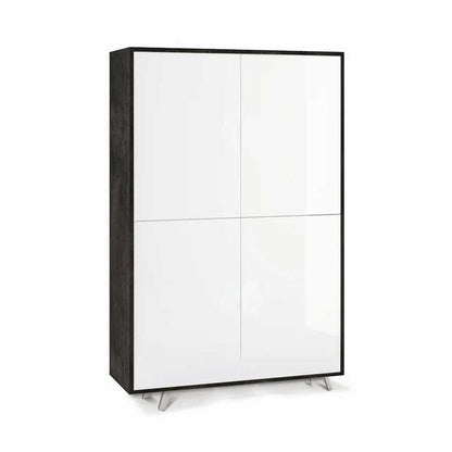 Mobile Armadio a 4 Ante Push-Pull e 4 ripiani finitura Struttura Ossido Nero / Finitura Frontale Bianco Lucido by Sarmog by CeramicStore | Lo specialista del tuo bagno