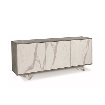 Mobile Madia a 3 Ante Push-Pull finitura Struttura Cemento / Finitura Frontale Marmo Calacatta by Sarmog by CeramicStore | Lo specialista del tuo bagno