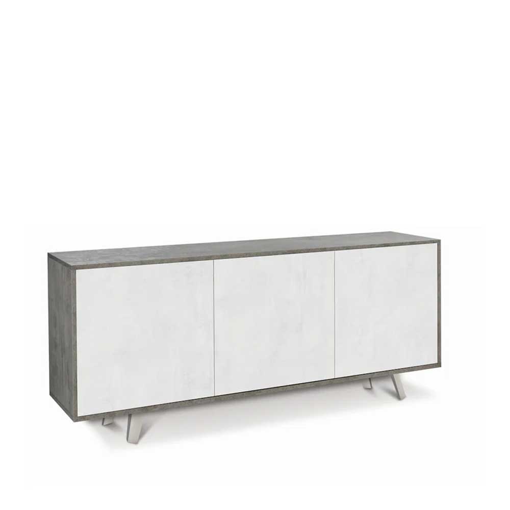 Mobile Madia a 3 Ante Push-Pull finitura Struttura Cemento / Finitura Frontale Ossido Bianco by Sarmog by CeramicStore | Lo specialista del tuo bagno