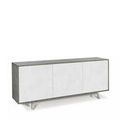 Mobile Madia a 3 Ante Push-Pull finitura Struttura Cemento / Finitura Frontale Ossido Bianco by Sarmog by CeramicStore | Lo specialista del tuo bagno