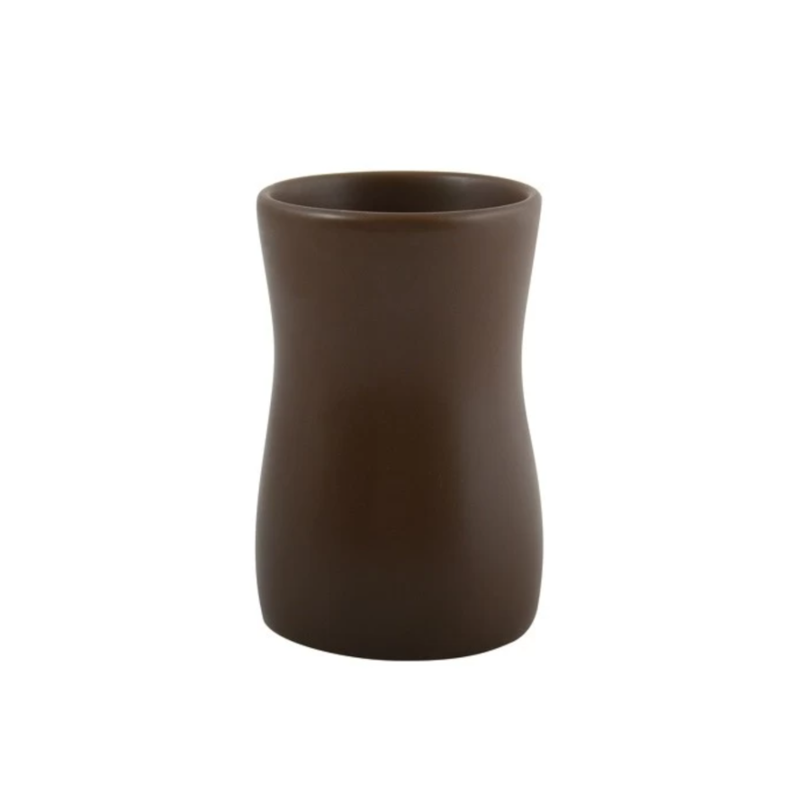 Versione Outlet - Bicchiere portaspazzolini in ceramica modello Athena color Cioccolato