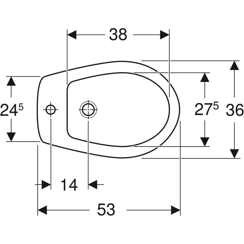 Bidet Monoforo Pozzi Ginori modello ColibrÃ¬ 2 distanziato da parete 53x36 cm
