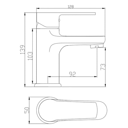 Kit rubinetteria lavabo con piletta di scarico, bidet e doccia RubiFlux serie Margaret - Cromo