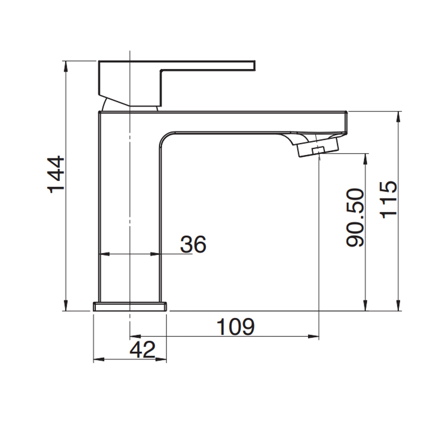 Kit rubinetteria lavabo e bidet RubiFlux serie Green 2.0 - Nero Opaco
