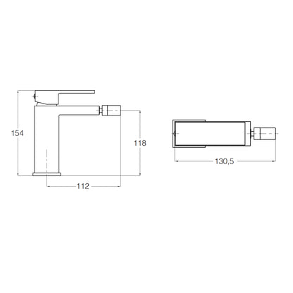 Kit rubinetteria lavabo e bidet RubiFlux serie Green 2.0 - Nero Opaco