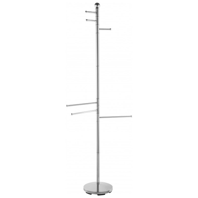 Piantana portasciugamani in acciaio cromato con 6 bracci 177 cm