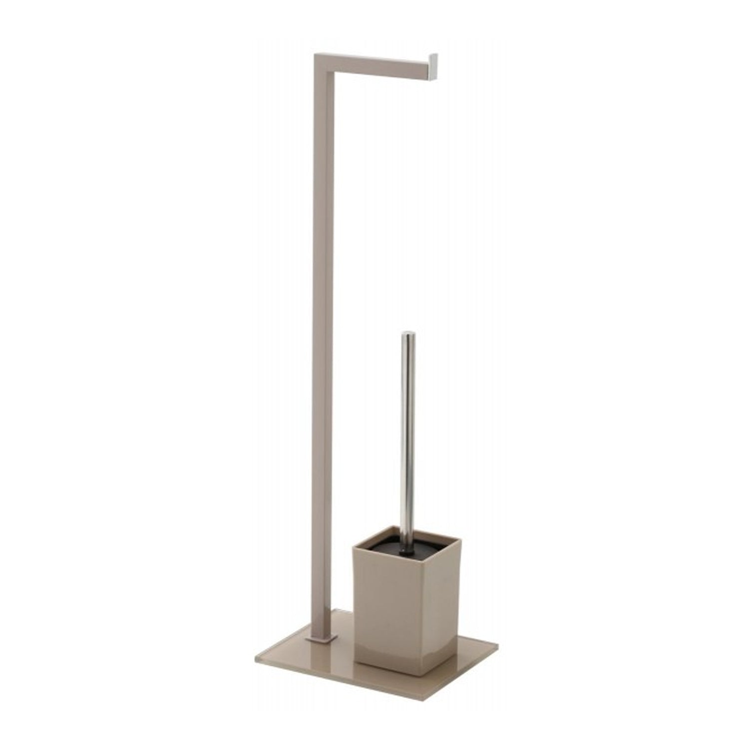 Piantana bagno design in acciaio e vetro temperato 70