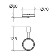 Supporto singolo per sostegno bicchiere portaspazzolino in ottone cromato Picola by Lineabeta