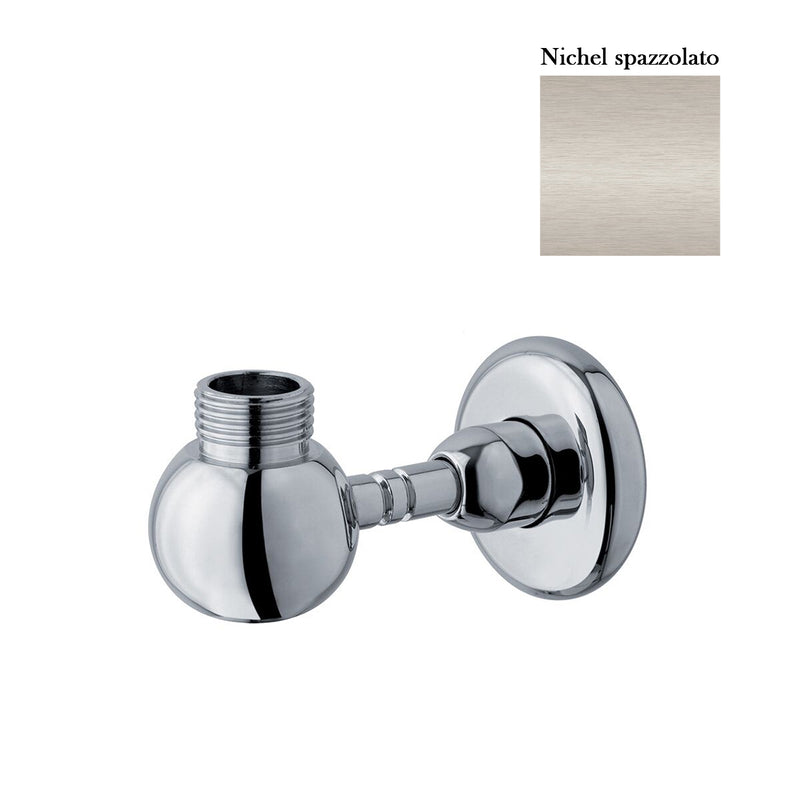 Supporto inferiore tondo con presa acqua per colonna doccia nichel by CeramicStore | Lo specialista del tuo bagno