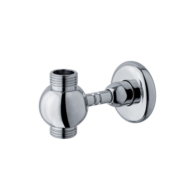 Supporto inferiore tondo con attacco flessibile per colonna doccia cromo by CeramicStore | Lo specialista del tuo bagno