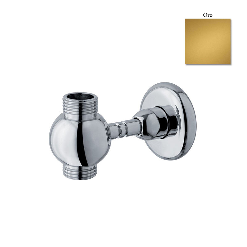 Supporto inferiore tondo con attacco flessibile per colonna doccia oro by CeramicStore | Lo specialista del tuo bagno