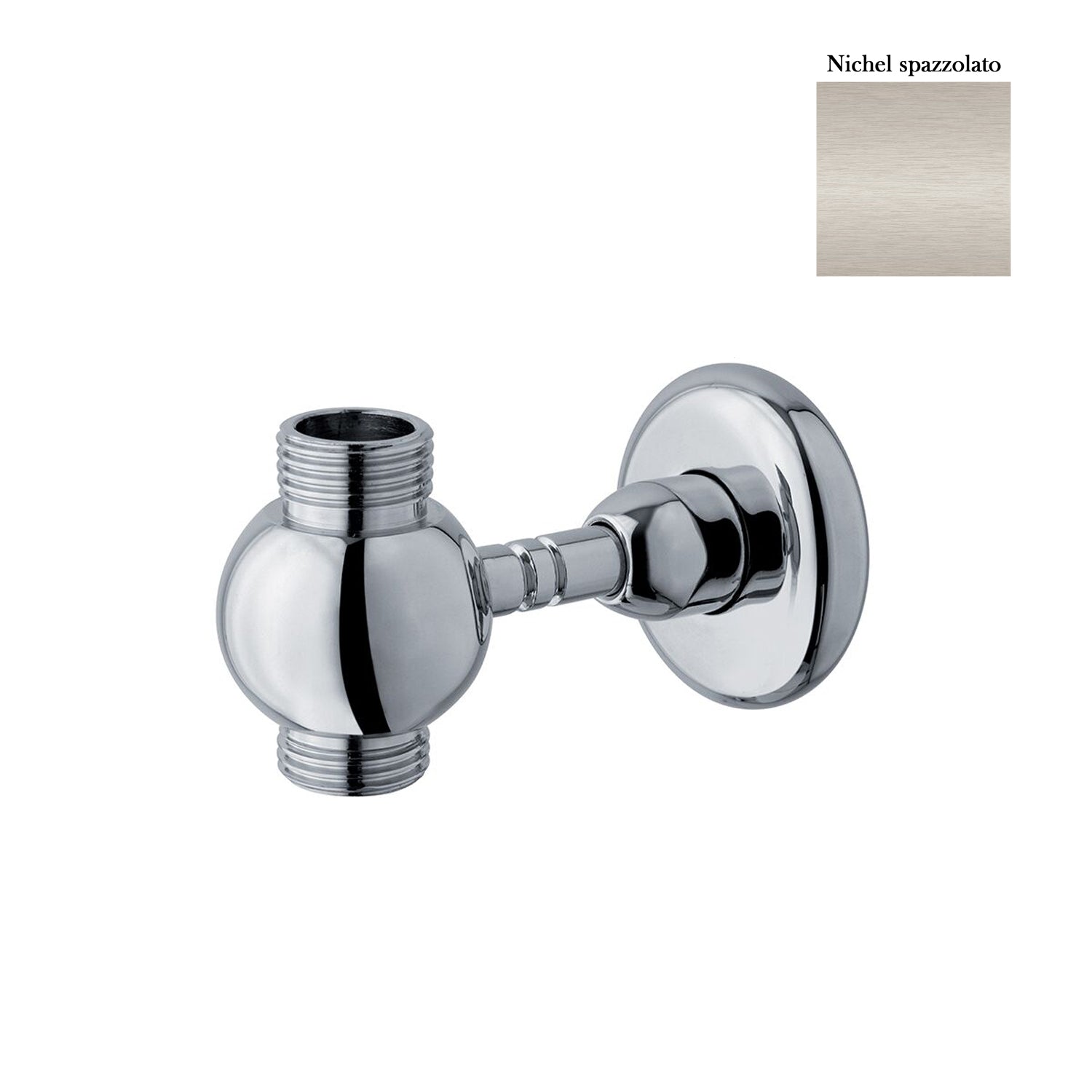 Supporto inferiore tondo con attacco flessibile per colonna doccia nichel by CeramicStore | Lo specialista del tuo bagno