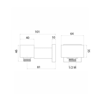Supporto inferiore in ottone con attacco esterno 1/2" M per colonna C51 by CeramicStore | Lo specialista del tuo bagno